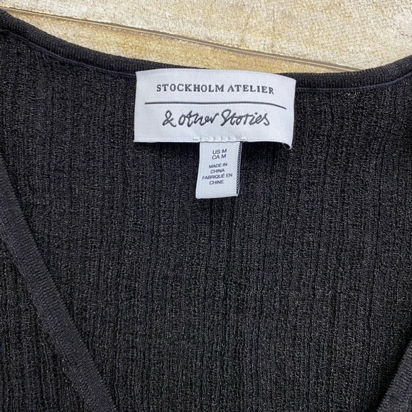 NWOT &Other Stories Textured Front Tie Cardigan